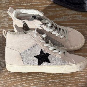 Vintage Havana Cream High-Tops with Black Star